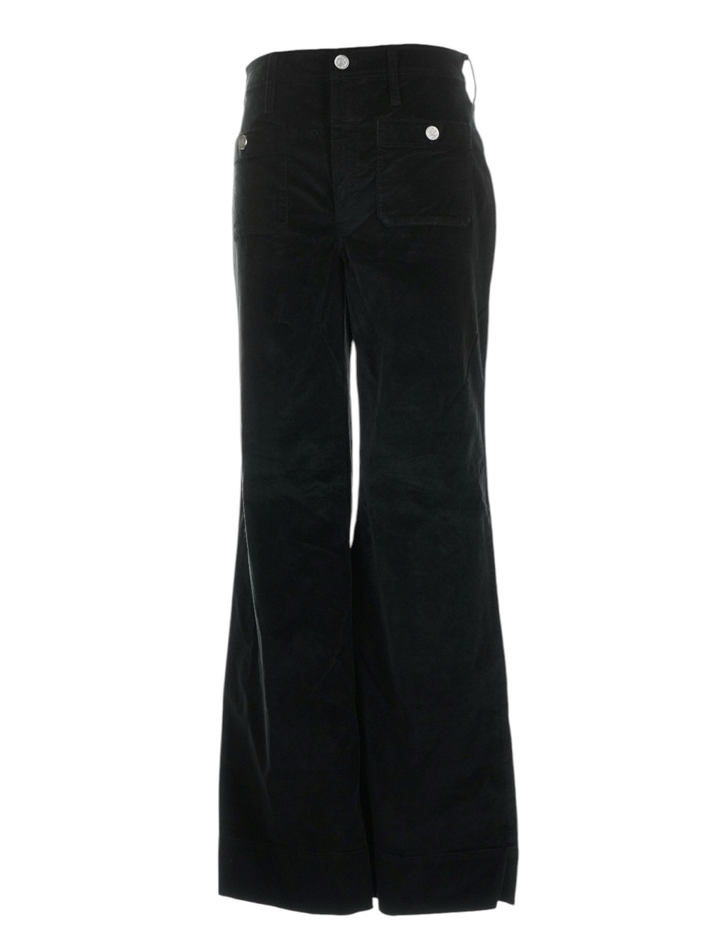 J. Crew Wide Leg Velvet Sailor Trousers Size 30 Black Holiday Patch Pockets